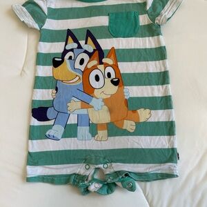 Little sleepies bluey romper 6-12 months
